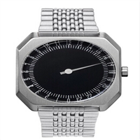 Slow Jo 02- 38MM 银色不锈钢表链银色表盘石英手表