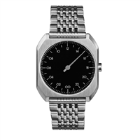 Slow Mo 02 - 全银色不锈钢表带黑色表盘 34mm 女士石英手表