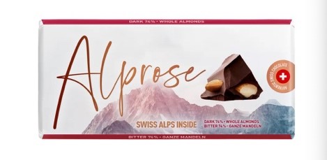 瑞士Alprose杏仁黑巧克力100g
