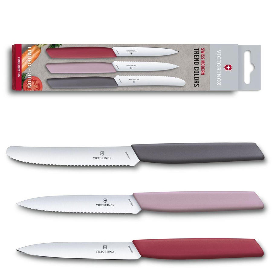 瑞士Victorinox水果刀套装三件套L2-红粉灰